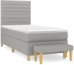 ΚΡΕΒΑΤΙ BOXSPRING ΜΕ ΣΤΡΩΜΑ ΑΝΟΙΧΤΟ ΓΚΡΙ 90X200 ΕΚ. ΥΦΑΣΜΑΤΙΝΟ 3137205