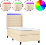 ΚΡΕΒΑΤΙ BOXSPRING ΜΕ ΣΤΡΩΜΑ & LED ΚΡΕΜ 100X200 ΕΚ. ΥΦΑΣΜΑΤΙΝΟ 3138378