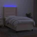 ΚΡΕΒΑΤΙ BOXSPRING ΜΕ ΣΤΡΩΜΑ & LED ΚΡΕΜ 100X200 ΕΚ. ΥΦΑΣΜΑΤΙΝΟ 3138378
