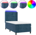 ΚΡΕΒΑΤΙ BOXSPRING ΜΕ ΣΤΡΩΜΑ & LED ΣΚ. ΜΠΛΕ 100X200ΕΚ. ΒΕΛΟΥΔΙΝΟ 3139611