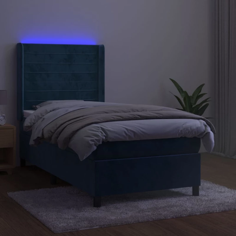 ΚΡΕΒΑΤΙ BOXSPRING ΜΕ ΣΤΡΩΜΑ & LED ΣΚ. ΜΠΛΕ 100X200ΕΚ. ΒΕΛΟΥΔΙΝΟ 3139611