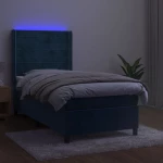 ΚΡΕΒΑΤΙ BOXSPRING ΜΕ ΣΤΡΩΜΑ & LED ΣΚ. ΜΠΛΕ 100X200ΕΚ. ΒΕΛΟΥΔΙΝΟ 3139611
