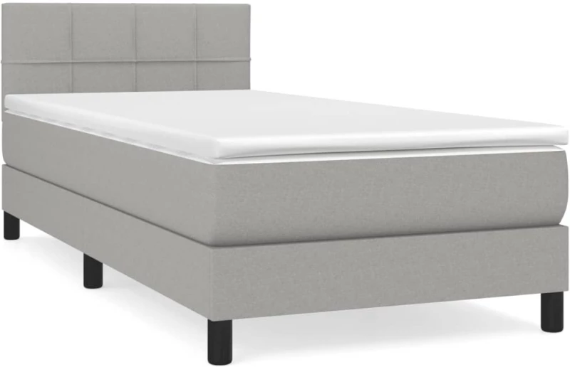 ΚΡΕΒΑΤΙ BOXSPRING ΜΕ ΣΤΡΩΜΑ ΑΝΟΙΧΤΟ ΓΚΡΙ 90X200 ΕΚ. ΥΦΑΣΜΑΤΙΝΟ 3140025
