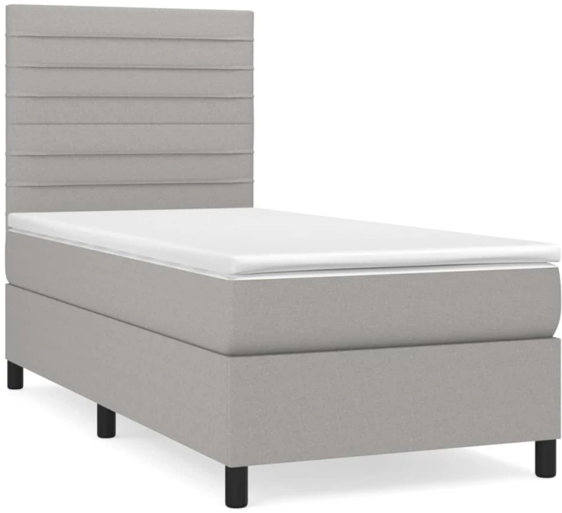 ΚΡΕΒΑΤΙ BOXSPRING ΜΕ ΣΤΡΩΜΑ ΑΝΟΙΧΤΟ ΓΚΡΙ 100X200 ΕΚ. ΥΦΑΣΜΑΤΙΝΟ 3141833