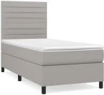 ΚΡΕΒΑΤΙ BOXSPRING ΜΕ ΣΤΡΩΜΑ ΑΝΟΙΧΤΟ ΓΚΡΙ 100X200 ΕΚ. ΥΦΑΣΜΑΤΙΝΟ 3141833