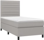ΚΡΕΒΑΤΙ BOXSPRING ΜΕ ΣΤΡΩΜΑ ΑΝΟΙΧΤΟ ΓΚΡΙ 100X200 ΕΚ. ΥΦΑΣΜΑΤΙΝΟ 3141833