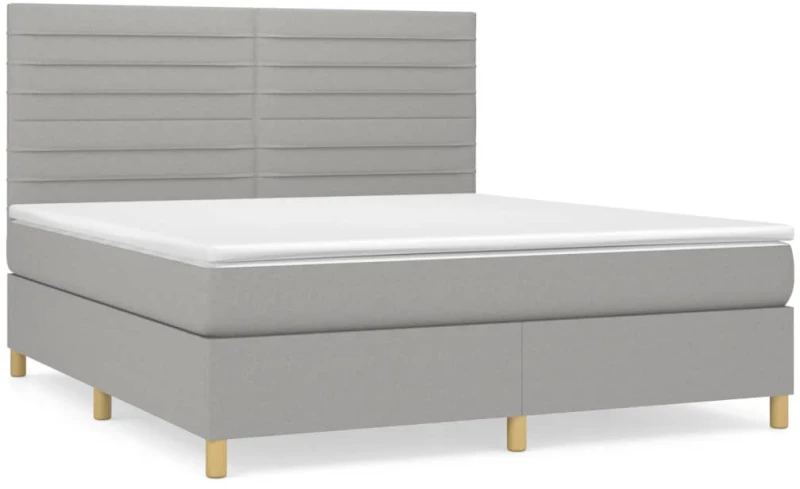 ΚΡΕΒΑΤΙ BOXSPRING ΜΕ ΣΤΡΩΜΑ ΑΝΟΙΧΤΟ ΓΚΡΙ 180X200 ΕΚ. ΥΦΑΣΜΑΤΙΝΟ 3142433