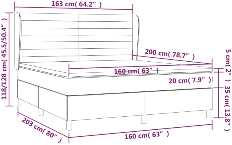 ΚΡΕΒΑΤΙ BOXSPRING ΜΕ ΣΤΡΩΜΑ ΑΝ. ΠΡΑΣΙΝΟ 160X200ΕΚ ΥΦΑΣΜΑΤΙΝΟ 3128053