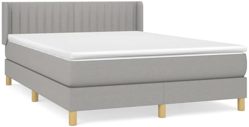 ΚΡΕΒΑΤΙ BOXSPRING ΜΕ ΣΤΡΩΜΑ ΑΝΟΙΧΤΟ ΓΚΡΙ 140X200 ΕΚ. ΥΦΑΣΜΑΤΙΝΟ 3130433