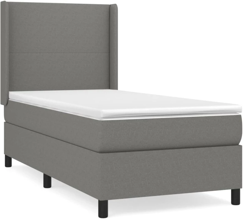 ΚΡΕΒΑΤΙ BOXSPRING ΜΕ ΣΤΡΩΜΑ ΣΚΟΥΡΟ ΓΚΡΙ 80X200 ΕΚ. ΥΦΑΣΜΑΤΙΝΟ 3131226