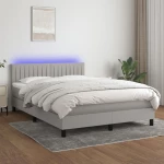 ΚΡΕΒΑΤΙ BOXSPRING ΜΕ ΣΤΡΩΜΑ & LED ΑΝ.ΓΚΡΙ 140X190ΕΚ. ΥΦΑΣΜΑΤΙΝΟ 3133309