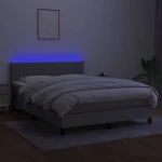 ΚΡΕΒΑΤΙ BOXSPRING ΜΕ ΣΤΡΩΜΑ & LED ΑΝ.ΓΚΡΙ 140X190ΕΚ. ΥΦΑΣΜΑΤΙΝΟ 3133309