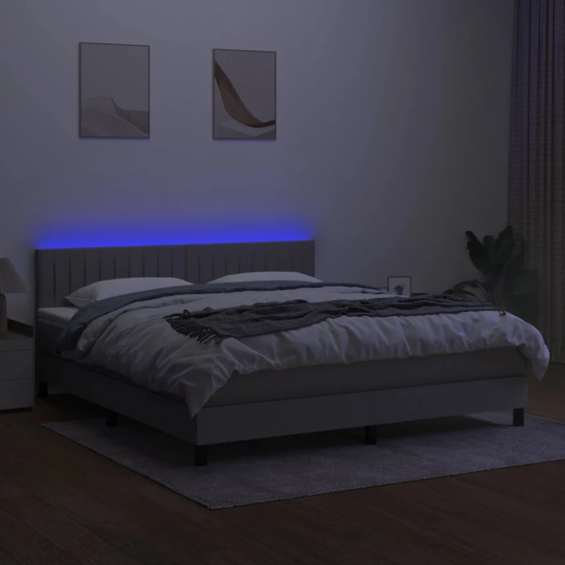 ΚΡΕΒΑΤΙ BOXSPRING ΜΕ ΣΤΡΩΜΑ & LED ΑΝ.ΓΚΡΙ 160X200 ΕΚ ΥΦΑΣΜΑΤΙΝΟ 3133325