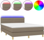 ΚΡΕΒΑΤΙ BOXSPRING ΜΕ ΣΤΡΩΜΑ & LED TAUPE 140X200 ΕΚ. ΥΦΑΣΜΑΤΙΝΟ 3133801