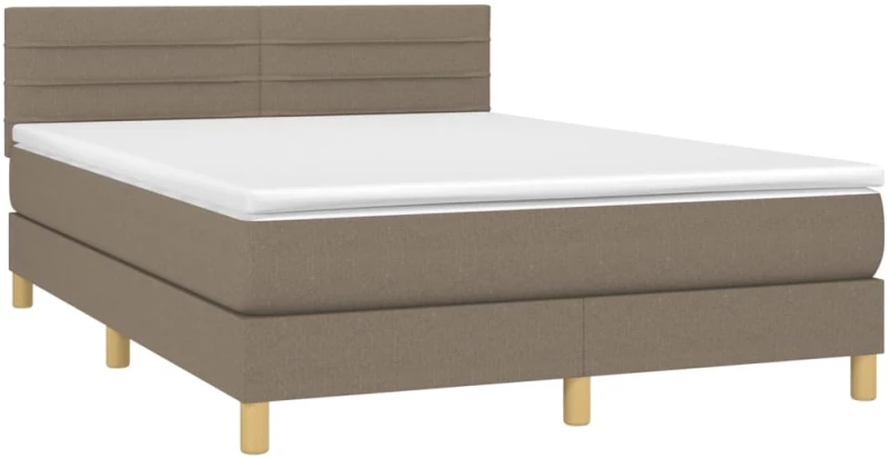 ΚΡΕΒΑΤΙ BOXSPRING ΜΕ ΣΤΡΩΜΑ & LED TAUPE 140X200 ΕΚ. ΥΦΑΣΜΑΤΙΝΟ 3133801