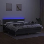 ΚΡΕΒΑΤΙ BOXSPRING ΜΕ ΣΤΡΩΜΑ & LED ΣΚ.ΓΚΡΙ 160X200 ΕΚ ΥΦΑΣΜΑΤΙΝΟ 3133886