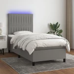 ΚΡΕΒΑΤΙ BOXSPRING ΜΕ ΣΤΡΩΜΑ & LED ΣΚ.ΓΚΡΙ 80X200 ΕΚ. ΥΦΑΣΜΑΤΙΝΟ 3134990