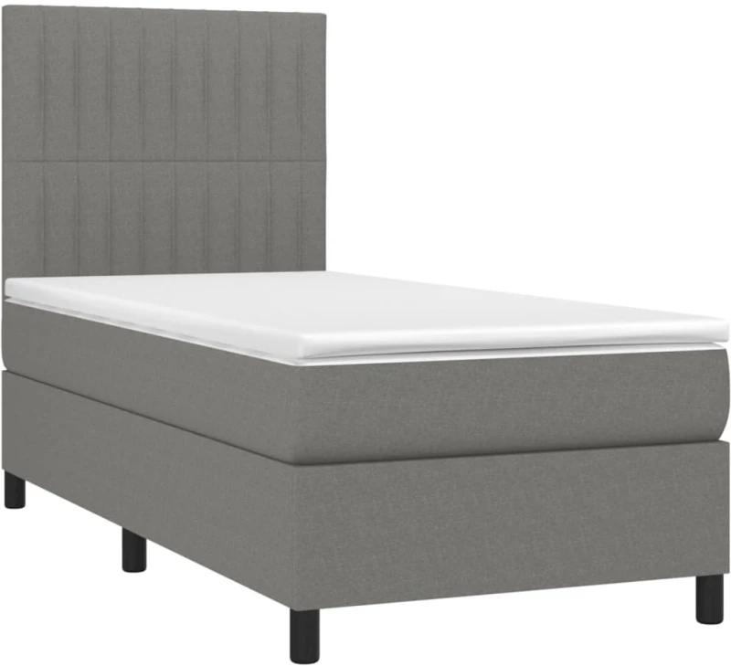 ΚΡΕΒΑΤΙ BOXSPRING ΜΕ ΣΤΡΩΜΑ & LED ΣΚ.ΓΚΡΙ 80X200 ΕΚ. ΥΦΑΣΜΑΤΙΝΟ 3134990
