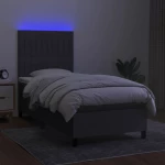 ΚΡΕΒΑΤΙ BOXSPRING ΜΕ ΣΤΡΩΜΑ & LED ΣΚ.ΓΚΡΙ 80X200 ΕΚ. ΥΦΑΣΜΑΤΙΝΟ 3134990