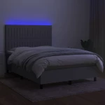 ΚΡΕΒΑΤΙ BOXSPRING ΜΕ ΣΤΡΩΜΑ & LED ΑΝ.ΓΚΡΙ 140X200ΕΚ. ΥΦΑΣΜΑΤΙΝΟ 3135037