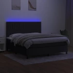 ΚΡΕΒΑΤΙ BOXSPRING ΜΕ ΣΤΡΩΜΑ & LED ΜΑΥΡΟ 160X200 ΕΚ. ΥΦΑΣΜΑΤΙΝΟ 3135047
