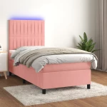 ΚΡΕΒΑΤΙ BOXSPRING ΜΕ ΣΤΡΩΜΑ & LED ΡΟΖ 90X200 ΕΚ. ΒΕΛΟΥΔΙΝΟ 3136226