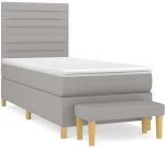 ΚΡΕΒΑΤΙ BOXSPRING ΜΕ ΣΤΡΩΜΑ ΑΝΟΙΧΤΟ ΓΚΡΙ 80X200 ΕΚ. ΥΦΑΣΜΑΤΙΝΟ 3137189