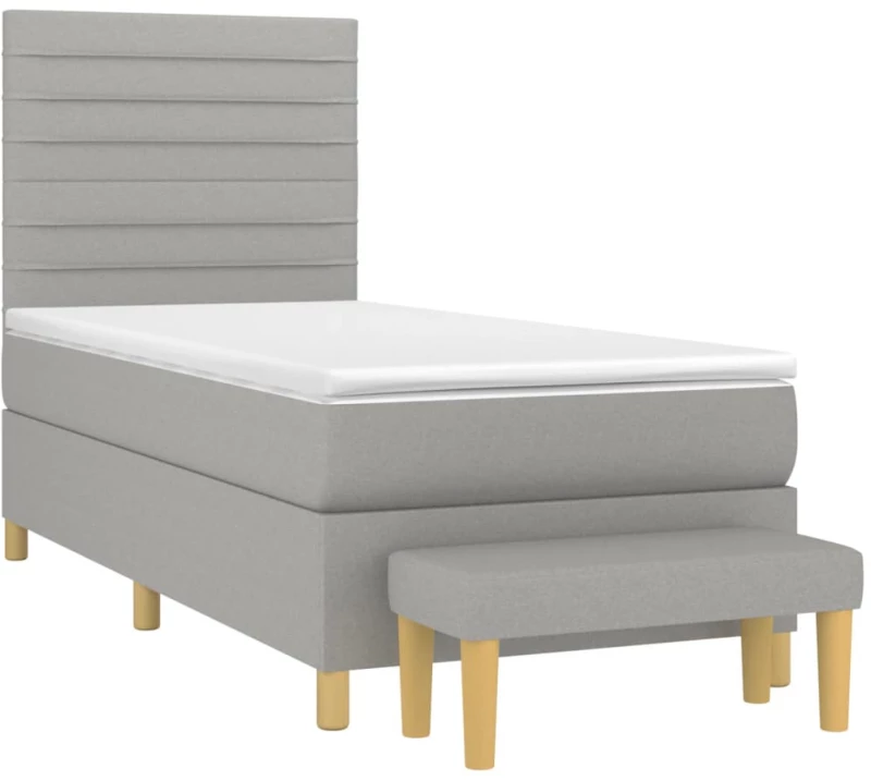 ΚΡΕΒΑΤΙ BOXSPRING ΜΕ ΣΤΡΩΜΑ ΑΝΟΙΧΤΟ ΓΚΡΙ 80X200 ΕΚ. ΥΦΑΣΜΑΤΙΝΟ 3137189