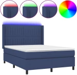 ΚΡΕΒΑΤΙ BOXSPRING ΜΕ ΣΤΡΩΜΑ & LED ΜΠΛΕ 140X200 ΕΚ. ΥΦΑΣΜΑΤΙΝΟ 3138483