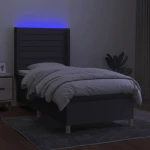 ΚΡΕΒΑΤΙ BOXSPRING ΜΕ ΣΤΡΩΜΑ & LED ΣΚ.ΓΚΡΙ 80X200 ΕΚ. ΥΦΑΣΜΑΤΙΝΟ 3138910