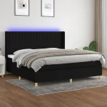 ΚΡΕΒΑΤΙ BOXSPRING ΜΕ ΣΤΡΩΜΑ & LED ΜΑΥΡΟ 200X200 ΕΚ. ΥΦΑΣΜΑΤΙΝΟ 3139063