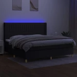ΚΡΕΒΑΤΙ BOXSPRING ΜΕ ΣΤΡΩΜΑ & LED ΜΑΥΡΟ 200X200 ΕΚ. ΥΦΑΣΜΑΤΙΝΟ 3139063