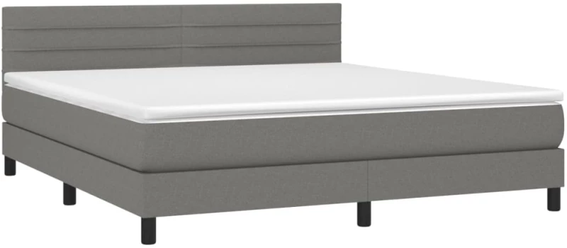 ΚΡΕΒΑΤΙ BOXSPRING ΜΕ ΣΤΡΩΜΑ ΣΚΟΥΡΟ ΓΚΡΙ 160X200 ΕΚ ΥΦΑΣΜΑΤΙΝΟ 3140146