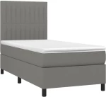 ΚΡΕΒΑΤΙ BOXSPRING ΜΕ ΣΤΡΩΜΑ ΣΚΟΥΡΟ ΓΚΡΙ 100X200 ΕΚ. ΥΦΑΣΜΑΤΙΝΟ 3141914