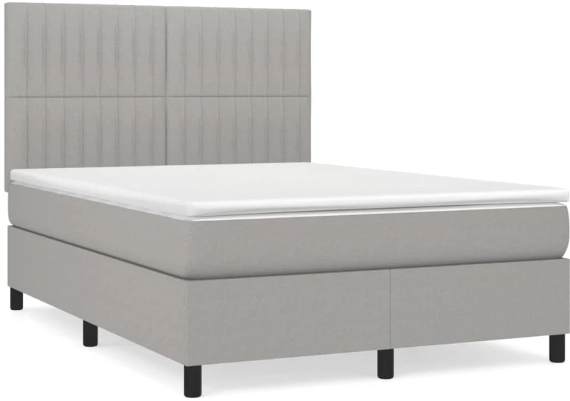 ΚΡΕΒΑΤΙ BOXSPRING ΜΕ ΣΤΡΩΜΑ ΑΝΟΙΧΤΟ ΓΚΡΙ 140X190 ΕΚ. ΥΦΑΣΜΑΤΙΝΟ 3141929