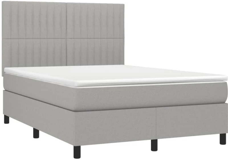 ΚΡΕΒΑΤΙ BOXSPRING ΜΕ ΣΤΡΩΜΑ ΑΝΟΙΧΤΟ ΓΚΡΙ 140X190 ΕΚ. ΥΦΑΣΜΑΤΙΝΟ 3141929