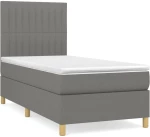 ΚΡΕΒΑΤΙ BOXSPRING ΜΕ ΣΤΡΩΜΑ ΣΚΟΥΡΟ ΓΚΡΙ 80X200 ΕΚ. ΥΦΑΣΜΑΤΙΝΟ 3142450