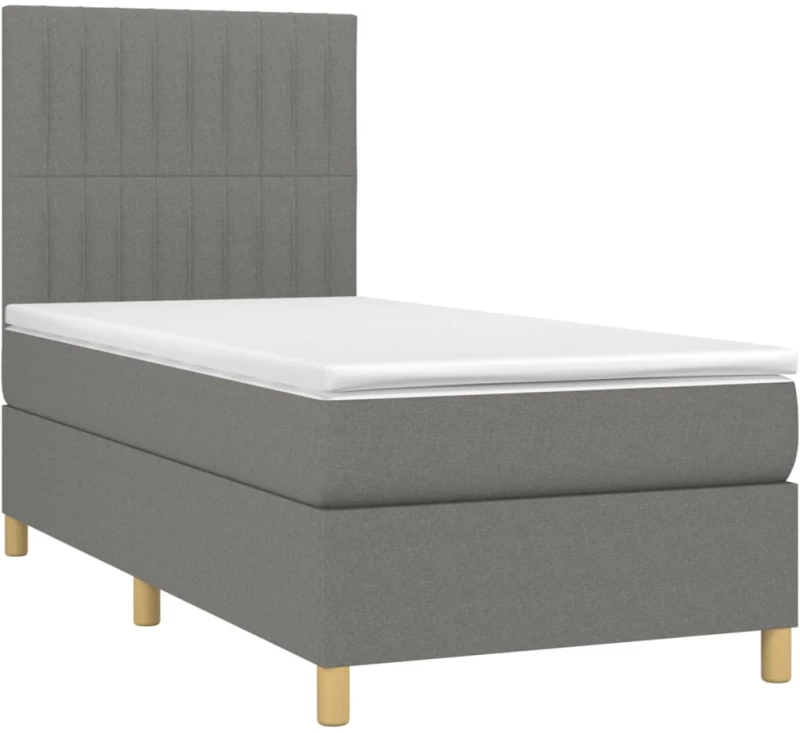 ΚΡΕΒΑΤΙ BOXSPRING ΜΕ ΣΤΡΩΜΑ ΣΚΟΥΡΟ ΓΚΡΙ 80X200 ΕΚ. ΥΦΑΣΜΑΤΙΝΟ 3142450