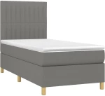 ΚΡΕΒΑΤΙ BOXSPRING ΜΕ ΣΤΡΩΜΑ ΣΚΟΥΡΟ ΓΚΡΙ 80X200 ΕΚ. ΥΦΑΣΜΑΤΙΝΟ 3142450