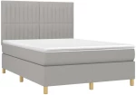ΚΡΕΒΑΤΙ BOXSPRING ΜΕ ΣΤΡΩΜΑ ΑΝΟΙΧΤΟ ΓΚΡΙ 140X190 ΕΚ. ΥΦΑΣΜΑΤΙΝΟ 3142489