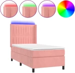 ΚΡΕΒΑΤΙ BOXSPRING ΜΕ ΣΤΡΩΜΑ & LED ΡΟΖ 90X200 ΕΚ. ΒΕΛΟΥΔΙΝΟ 3139666