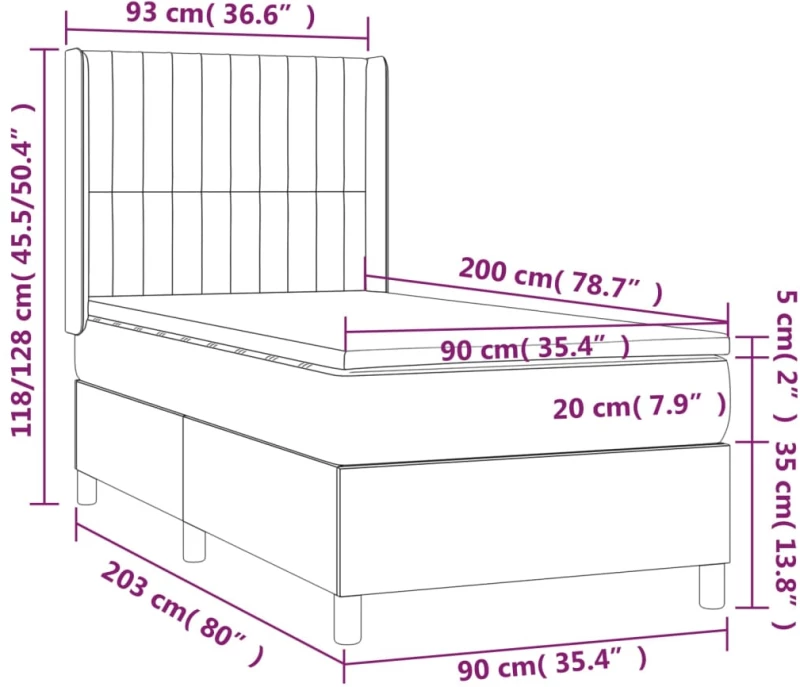 ΚΡΕΒΑΤΙ BOXSPRING ΜΕ ΣΤΡΩΜΑ & LED ΡΟΖ 90X200 ΕΚ. ΒΕΛΟΥΔΙΝΟ 3139666