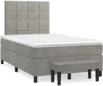 ΚΡΕΒΑΤΙ BOXSPRING ΜΕ ΣΤΡΩΜΑ ΑΝΟΙΧΤΟ ΓΚΡΙ 120X200 ΕΚ. ΒΕΛΟΥΔΙΝΟ 3137833
