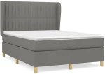 ΚΡΕΒΑΤΙ BOXSPRING ΜΕ ΣΤΡΩΜΑ ΣΚΟΥΡΟ ΓΚΡΙ 140X200 ΕΚ ΥΦΑΣΜΑΤΙΝΟ 3128686