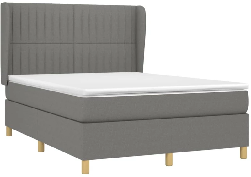 ΚΡΕΒΑΤΙ BOXSPRING ΜΕ ΣΤΡΩΜΑ ΣΚΟΥΡΟ ΓΚΡΙ 140X200 ΕΚ ΥΦΑΣΜΑΤΙΝΟ 3128686