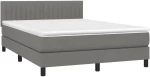 ΚΡΕΒΑΤΙ BOXSPRING ΜΕ ΣΤΡΩΜΑ ΣΚΟΥΡΟ ΓΚΡΙ 140X200 ΕΚ ΥΦΑΣΜΑΤΙΝΟ 3140218