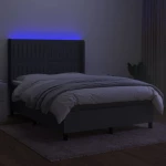 ΚΡΕΒΑΤΙ BOXSPRING ΜΕ ΣΤΡΩΜΑ & LED ΣΚ.ΓΚΡΙ 140X190ΕΚ. ΥΦΑΣΜΑΤΙΝΟ 3138470