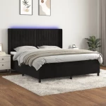 ΚΡΕΒΑΤΙ BOXSPRING ΜΕ ΣΤΡΩΜΑ & LED ΜΑΥΡΟ 160X200 ΕΚ. ΒΕΛΟΥΔΙΝΟ 3139693