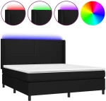 ΚΡΕΒΑΤΙ BOXSPRING ΜΕ ΣΤΡΩΜΑ & LED ΜΑΥΡΟ 180X200 ΕΚ. ΥΦΑΣΜΑΤΙΝΟ 3138175