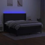 ΚΡΕΒΑΤΙ BOXSPRING ΜΕ ΣΤΡΩΜΑ & LED ΜΑΥΡΟ 180X200 ΕΚ. ΥΦΑΣΜΑΤΙΝΟ 3138175